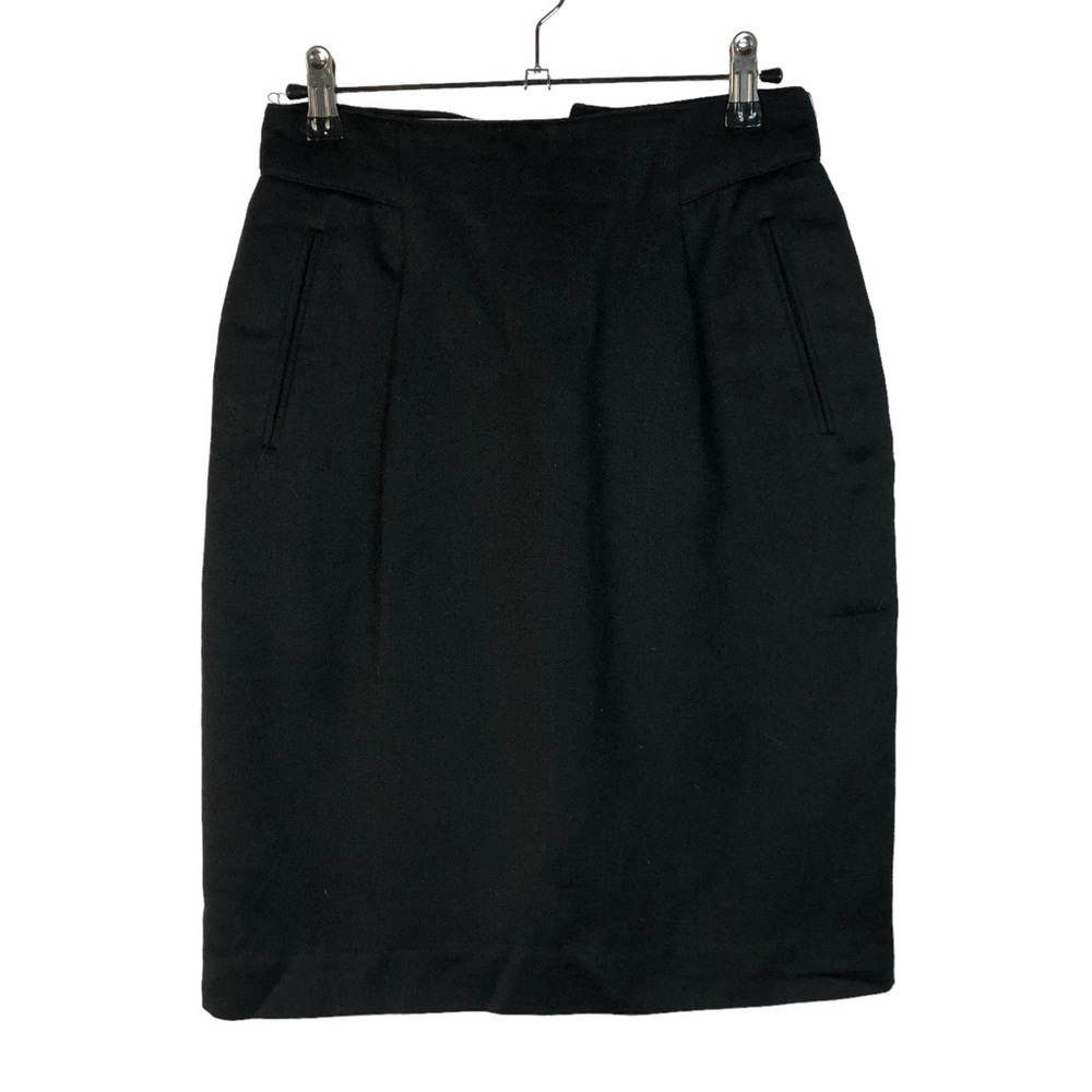 Liz Claiborne Petite Vintage Black Pleated Wool‎ Pencil Skirt 6